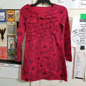 Old Navy dress Large 10/12 floral print ruffle embellished long sleeve cotton